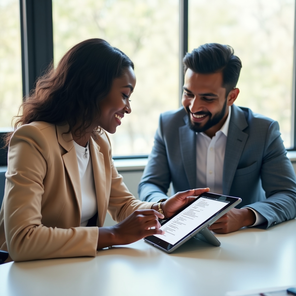 New team member being guided through an onboarding checklist by a colleague at a bright desk